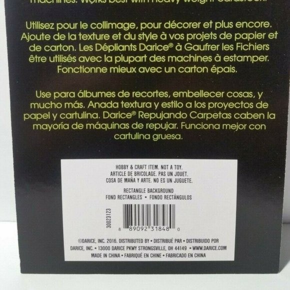 Darice Embossing Folder Rectangle Scrapbook Paper Crafts Card Making - Picture 5 of 6